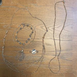 Maria Nicola bundle platinum crystal with silver connectors